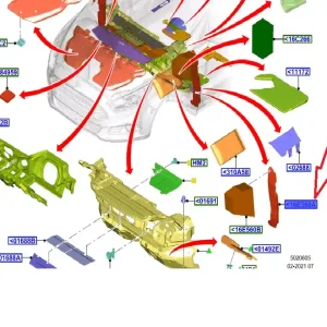 Zniżka | Wygłuszenie osłony błotnika Ford S-MAX/GALAXY CDR 2015-2023 1896023