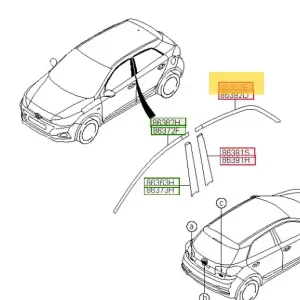Nowość w asortymencie - Taśma ramy okna drzwi lewa Hyundai I20 (2015-2018) 86382C7000
