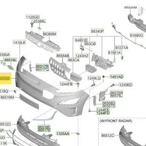 Pokrywa górna zderzaka przedniego Hyundai Kona Electric (2021) 86510DDAB0 - Już w sprzedaży