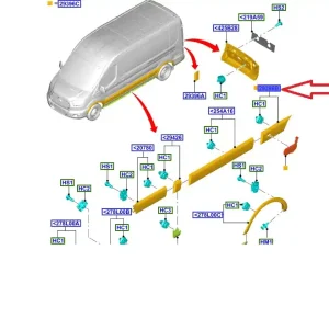 Listwa prawy tył Ford TRANSIT TTG 2014 1854491 - Ulubieniec klientów