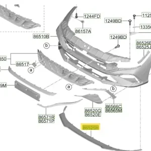 Spoiler dolny zderzaka Hyundai Elantra (2023) 86512AAAA0 | Kup online