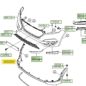 Oszczędź teraz - Pokrywa dolna zderzaka przedniego Hyundai Tucson (2016) 86512D7200