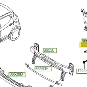 Wspornik zderzaka przedniego prawy Hyundai I10 (2014) 86526B9000 - Sprawdzony produkt