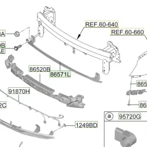 Prosto z fabryki | Wspornik zderzaka przedniego prawa strona Hyundai Elantra (2020) 86552AA000