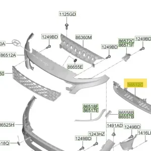 Atrapa wlotu powietrza zderzaka Hyundai Kona (2021) 86560J9CB0 | Łatwe zamówienie