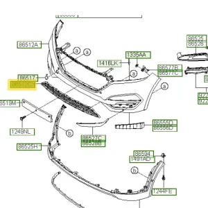 Atrapa wlotu powietrza zderzaka Hyundai Tucson (2016) 86561D7200 - Bezpieczna płatność
