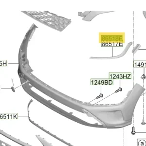 Listwa boczna zderzaka przedniego prawa Hyundai Kona (2021) 86562J9CB0 | Nowość już dostępna