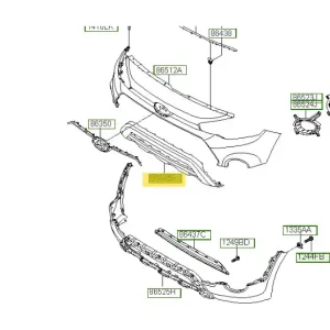 Łatwe zamówienie - Nakładka ozdobna zderzaka przedniego Hyundai I20 (2015-2018) 86565C8700