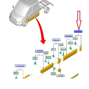Na zamówienie | Listwa nadwozia prawy tył Ford TRANSIT TTG 2014 1845702