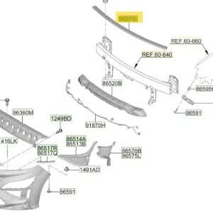 Wzmocnienie dolne zderzaka przedniego Hyundai Kona (2018-2021) 86570J9000 - Super okazja