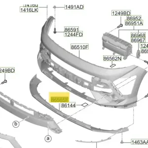 Listwa dolna zderzaka przedniego Hyundai Kona (2023) 86577BE700CA - Hit