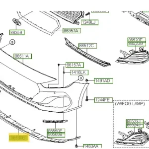Końcówka zapasów | Listwa dolna zderzaka przedniego Hyundai I30 (2017) 86591G4000