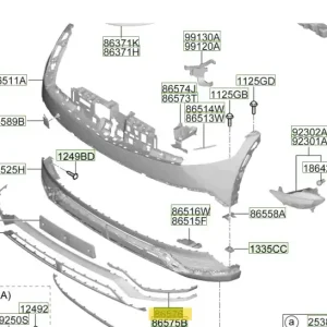 Element osłony zderzaka przedniego Hyundai Ioniq 5 (2021-2023) 86598GI000 - Prosto z fabryki