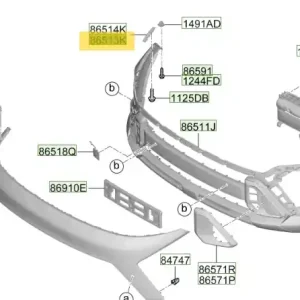 Cena obniżona - Wspornik zderzaka przedniego lewa strona Hyundai Kona (2023) 865A7BE000