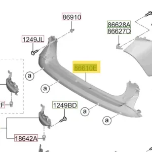 Pokrywa górna zderzaka tylnego Hyundai I20 / Bayon (2024) 86610Q0BA0 - Cena po obniżce