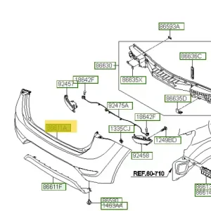 Pokrywa zderzaka tylnego Hyundai IX20 (2011-2016) 866111K011 | Prosto od producenta