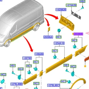 Listwa Boku prawy tył Ford Transit TTG 2014 - wyprzedaż 1854495 | Od ręki