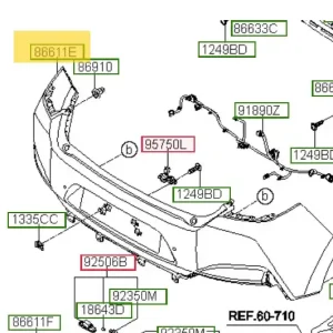 Pokrywa górna zderzaka tylnego Hyundai I30 (2017) 86640G4AB0 - Ekspresowa wysyłka