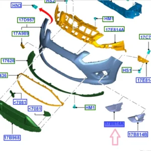 Końcówka serii - Kratka przeciwmgielna zderzaka przednia prawa Ford Focus CB& 2010-2015 1715350