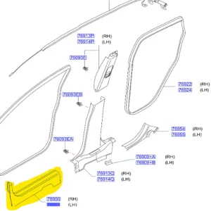 Zamów online | Nakładka plastikowa progu lewa strona Nissan Qashqai GBA 2013-2021 769B54EA0A