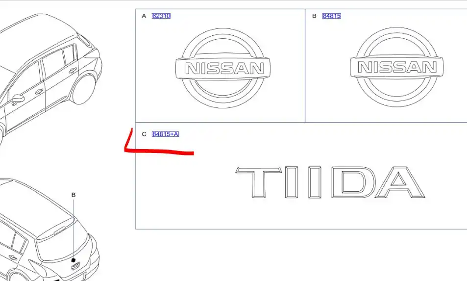 EMBLEMAT TYL TIIDA - wyprzedaż 90892EM30A | Hit sprzedaży