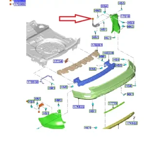 Bezpieczna płatność | Ślizg zderzaka tył prawa str. Ford Kuga 2012-2020 1944033