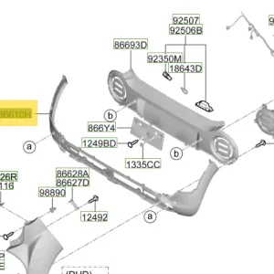 Pokrywa dolna zderzaka tylnego Hyundai Inster (2024) 86650GX000CA - Szybka dostawa