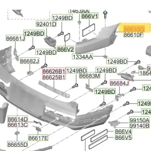 Górna osłona tylnego zderzaka prawa strona Hyundai Santa Fe (2024) 86657P6000 | Sprawdzony wybór