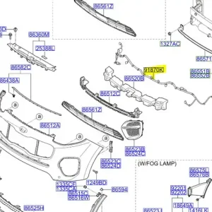 Wiązka zderzaka przedniego Kia Sportage 2015 2018 91870F1010 - Kupuj bezpiecznie