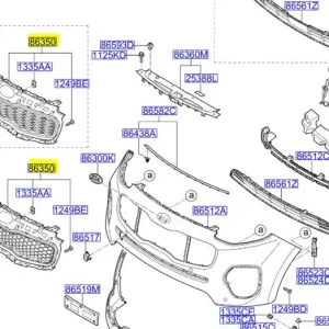Grill atrapa chłodnicy Kia Sportage 2015 2018 86350F1500 | Wybór klientów