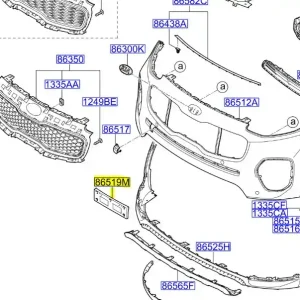 Podkładka tablicy rejestracyjnej przód Kia Sportage 2015 2018 86519F1000 | Hit cenowy