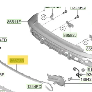 Listwa zderzaka tylnego Hyundai Tucson (2022) 86696N7CA0 - Jakość premium