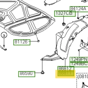 Produkt polecany | Nadkole przednie lewa strona Hyundai I30 (2009) 868112R500