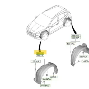 Produkt ceniony przez klientów - Nadkole przednie lewa strona Hyundai I20 / Bayon (2021-2024) 86811CO000
