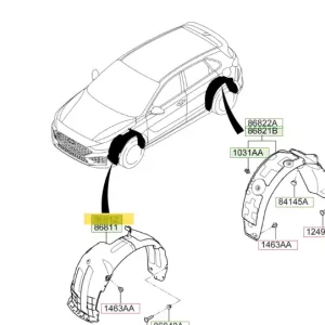 Ograniczona ilość - Nadkole przednie prawa strona Hyundai I30 N (2020) 86812S0500