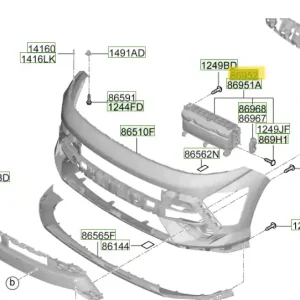 Oszczędź teraz | Górna klapa aktywnego powietrza prawa Hyundai Kona (2023) 86990BENA0EB