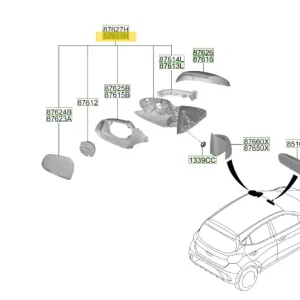 Wysoka jakość - Lusterko boczne lewa strona Hyundai I10 (2020-2023) 87617K7040