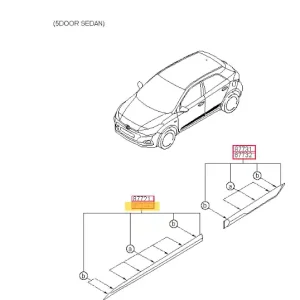 Hit sprzedażowy - Listwa drzwi przednich prawa strona Hyundai I20 (2015-2018) 87722C8000