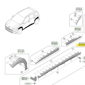 Listwa progowa prawa strona Hyundai Kona (2018-2021) 87752J9000CA | Dodaj do koszyka