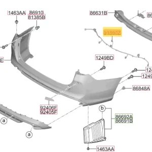 Wiązka elektryczna czujnika parkowania Hyundai I30 (2017-2024) 91890G4140 | Nowość