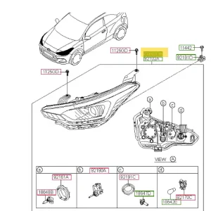 Reflektor lewa strona Hyundai I20 (2015-2018) 92101C8200 - Nowość w ofercie