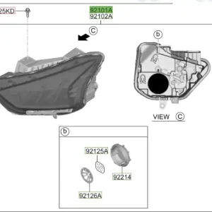 Reflektor lewa strona Hyundai I20 / Bayon (2021-2024) 92101Q0500 - Zostało niewiele