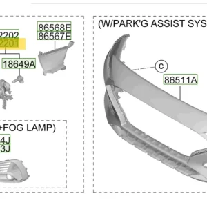 Lampa przednia przeciwmgielna lewa Hyundai I30 (2020) 92201G4500 - Profesjonalna jakość
