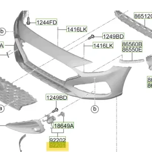 Top produkt - Lampa przednia przeciwmgielna lewa Hyundai I30 (2024-) 92201G4600