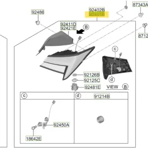 Lampa tylna zespolona zewnętrzna lewa Hyundai Elantra (2020-2023) 92401AA000 | Premium
