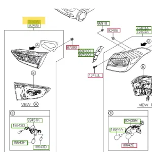 Lampa tylna zespolona wewnętrzna Hyundai I20 (2018) 92403C8600 - Profesjonalna jakość