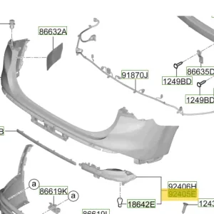 Produkt wysokiej jakości | Lampa tylna przeciwmgielna lewa Hyundai Santa Fe (2020) 92405S1610