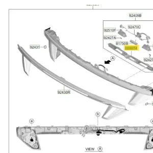 Zaślepka środkowego elementu pokrywy Hyundai Tucson (2022) 92497N7110 | Ostatnie sztuki
