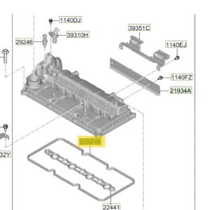 Uszczelka pokrywy zaworów Hyundai I30 / Tucson / Kona 224412U000 | Nie zwlekaj