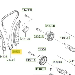 Sprawdzony wybór - Ramię napinacza łańcucha Hyundai I20 / I30 / Elantra 244202B000